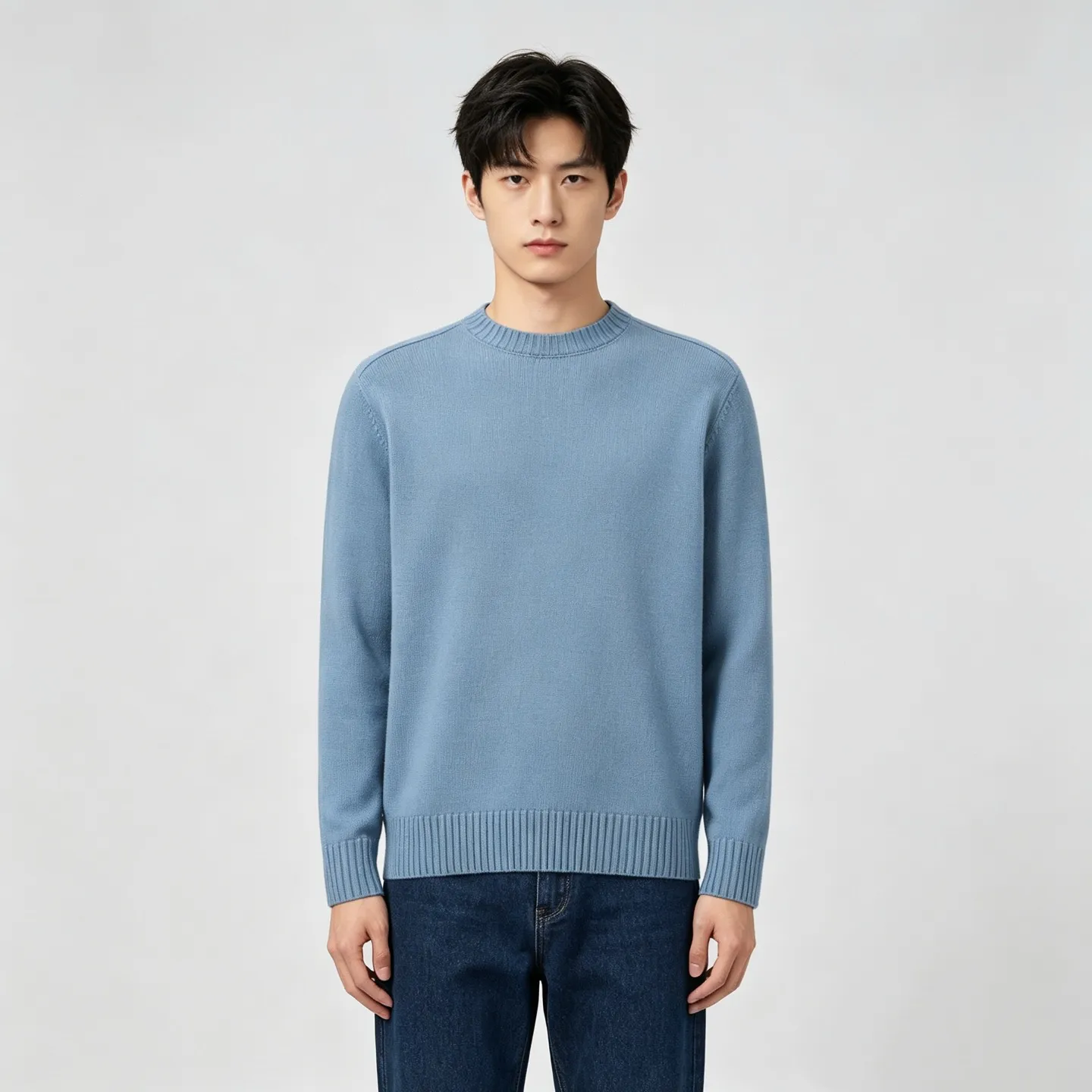 Louis Vuitton/Louis Vuitton solid color back collar leather label knitted sweater